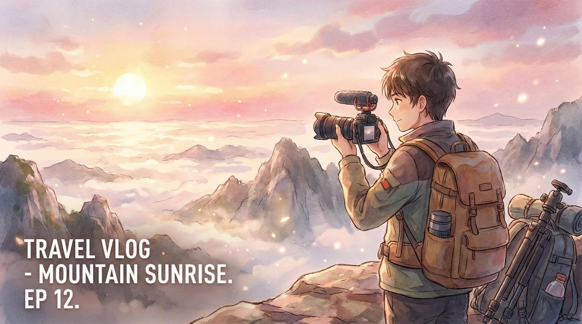 麻豆视频旅行视频分享山顶日出